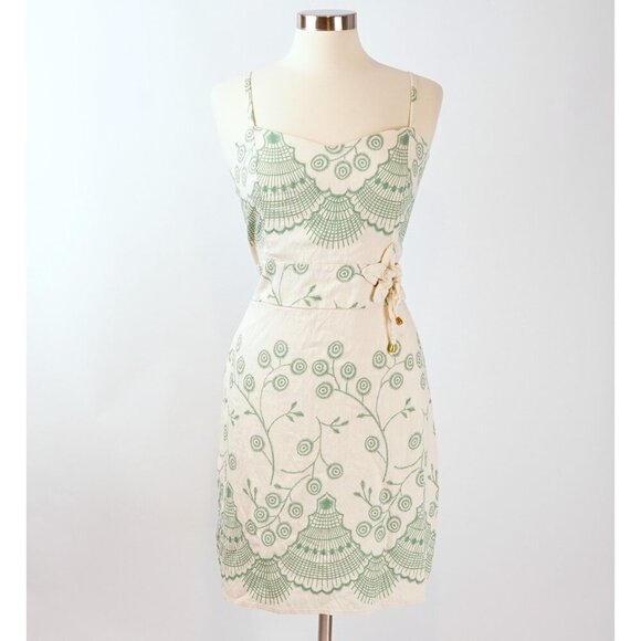 Tropical Floral Shell Sundress Seafoam Green Ivory - Medium - Picture 1 of 7